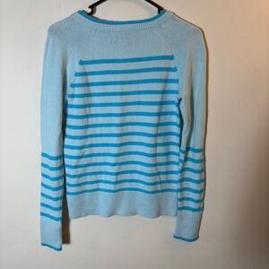 Talbots XS Blue Striped Cotton Blend‎ Knit Sweater Pullover Pocket